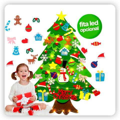 Árvore de Natal Educativa Feltro Montessori com Velcro