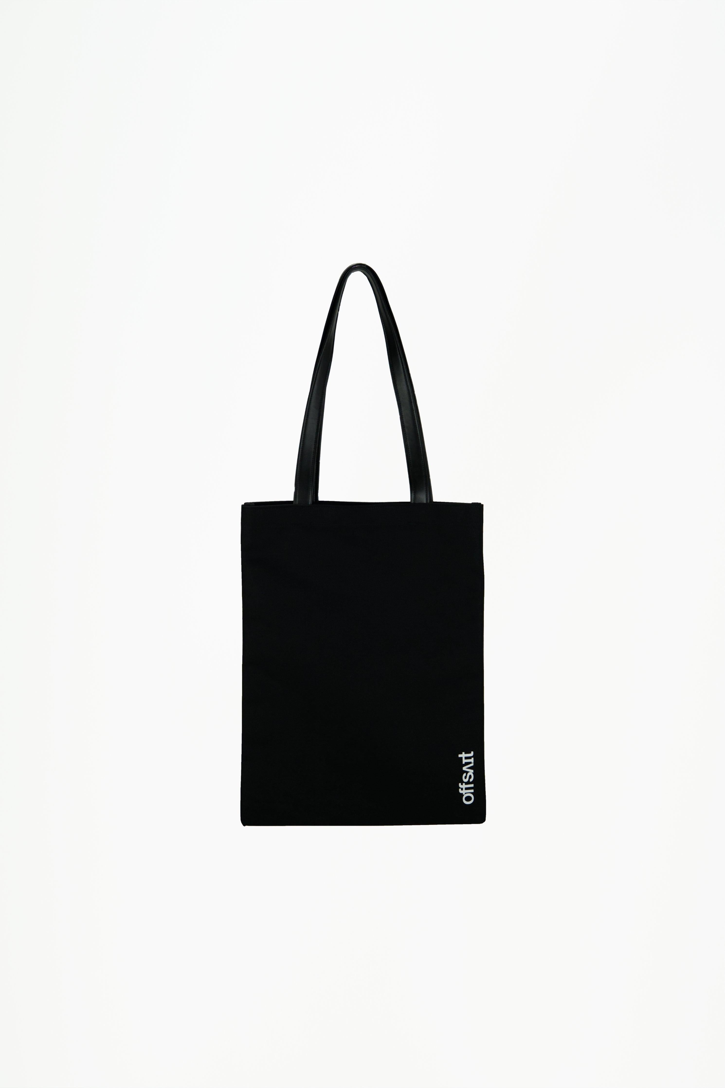 VOID Tote Bag with Cactus Leather Handles ｜ Black Canvas#N# – offsait ...