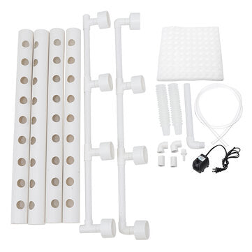 Wall-mounted Hydroponic Grow Kit 36 Plant Sites 4 Pipes Set PVC Garden Yard Tool - The Merchant Prince