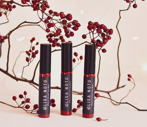 lip gloss red holiday makeup