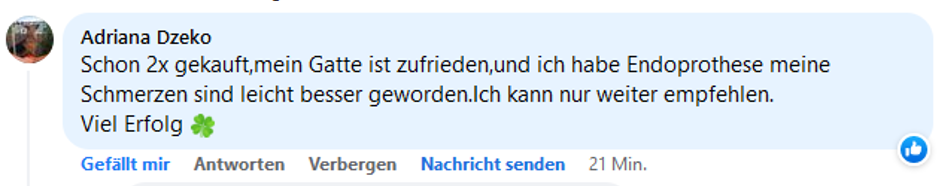 Adriana Dzeko berichtet von der Linderung der Schmerzen durch Powerinsole