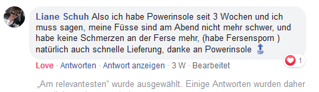 Liane Schuh berichtet von einer Linderung ihres Fersensporns schon nach drei Wochen