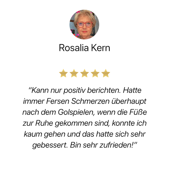 Rosalie Kern berichtet, dass ihr Powerinsole die Schmerzen in der Ferse genommen hat