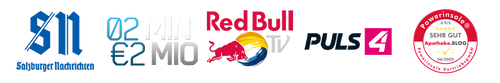 Bekannt aus: Salzburger Nachrichten, 2 Minuten 2 Millionen, RedBull TV, Puls 4, Apotheke.BLOG