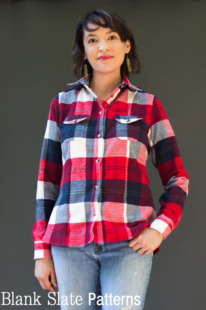 Novelista Shirt - Women's Button Down Shirt Sewing Pattern - Blank ...