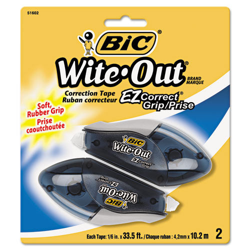 Wite-out Ez Correct Grip Correction Tape, Nonrefill, 1-6" X 402", 2-pk