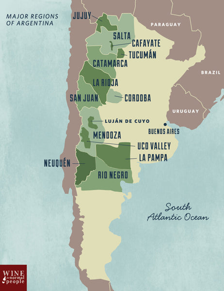 Wine map Mendoza