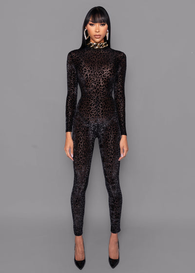 Black Sheer Panel Velvet Catsuit  Catsuit, Catsuit outfit, Fashion