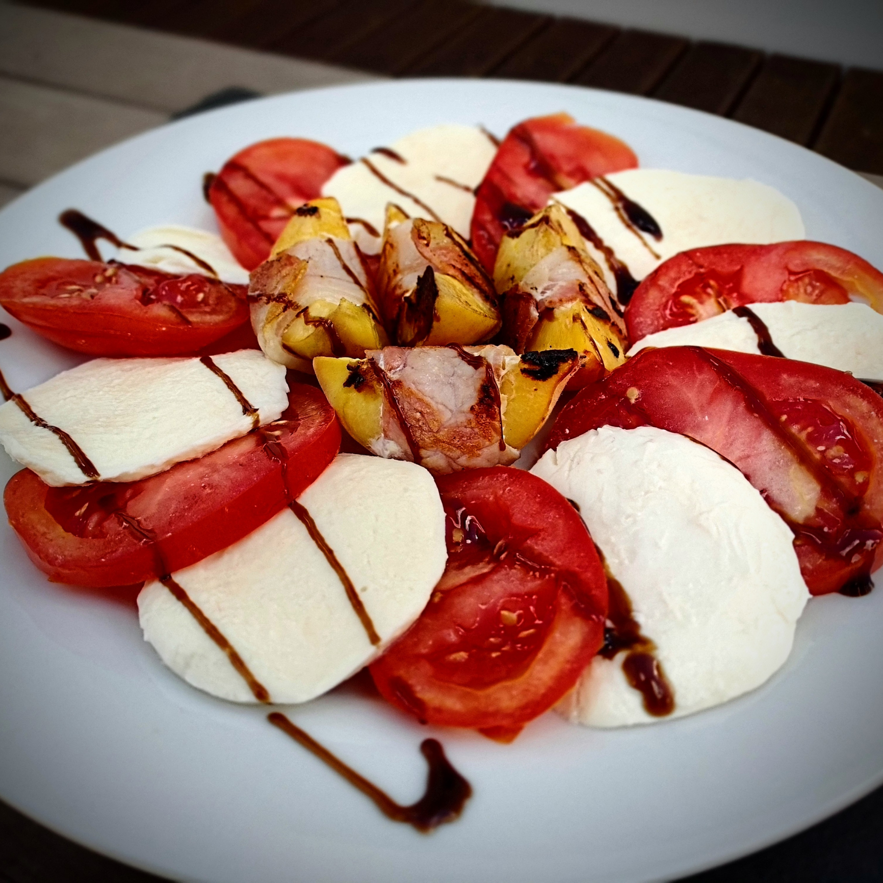 Peach Bacon Caprese