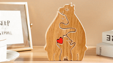 puzzle personnalisé ours famille