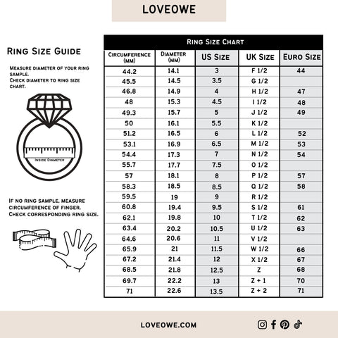 Size Reference Chart for Rings