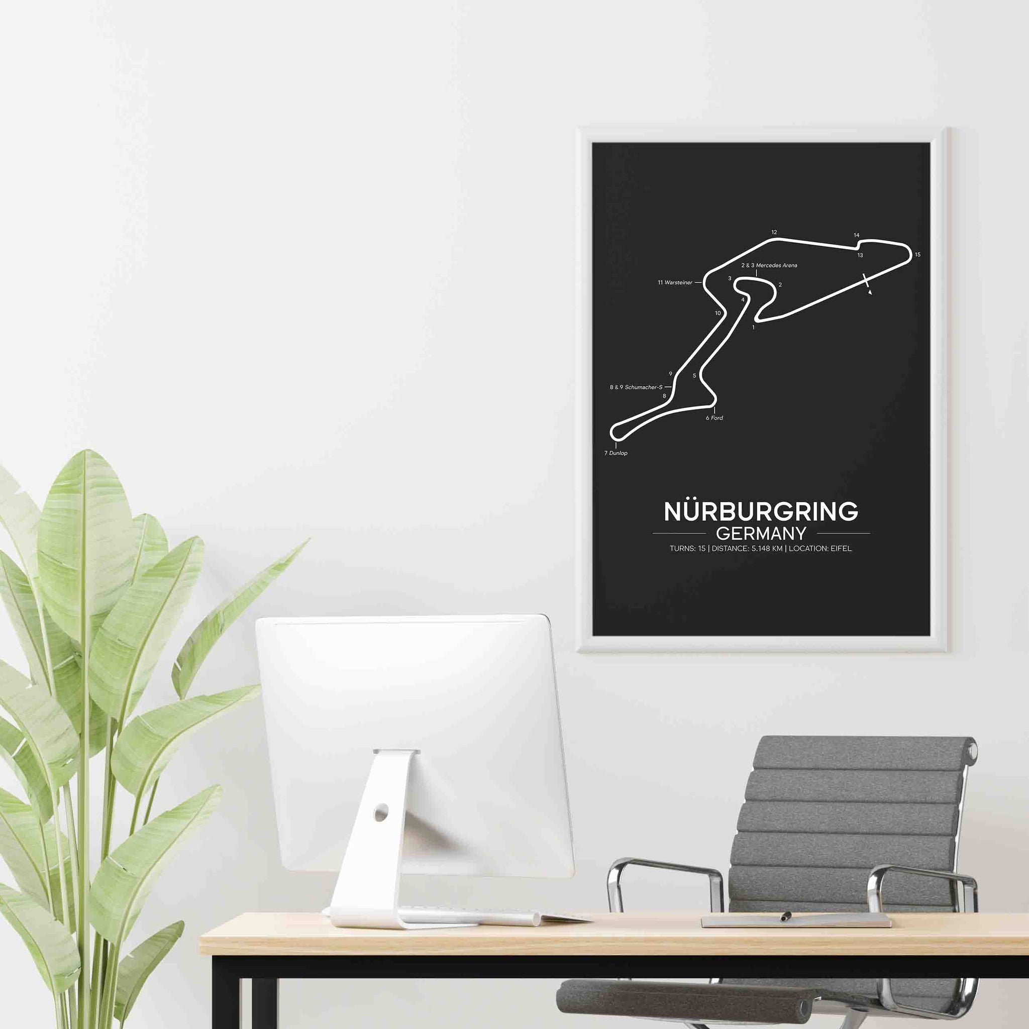 F1 Race Track Poster Germany Nürburgring 2021 in Office