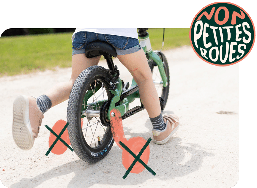 Enfant vélo 14 pouces vert sans petites roues