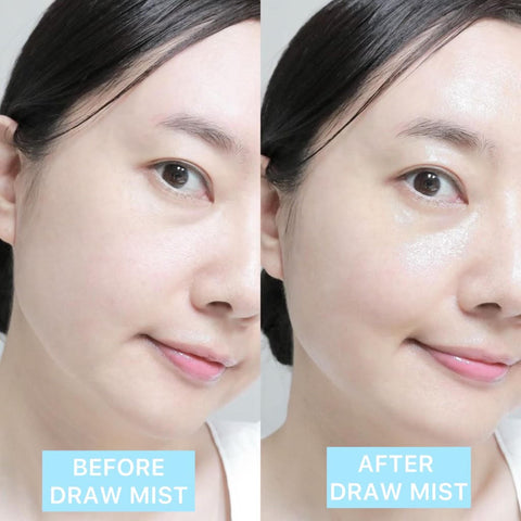 Before and After Hydrating Milky Facial Mist Results