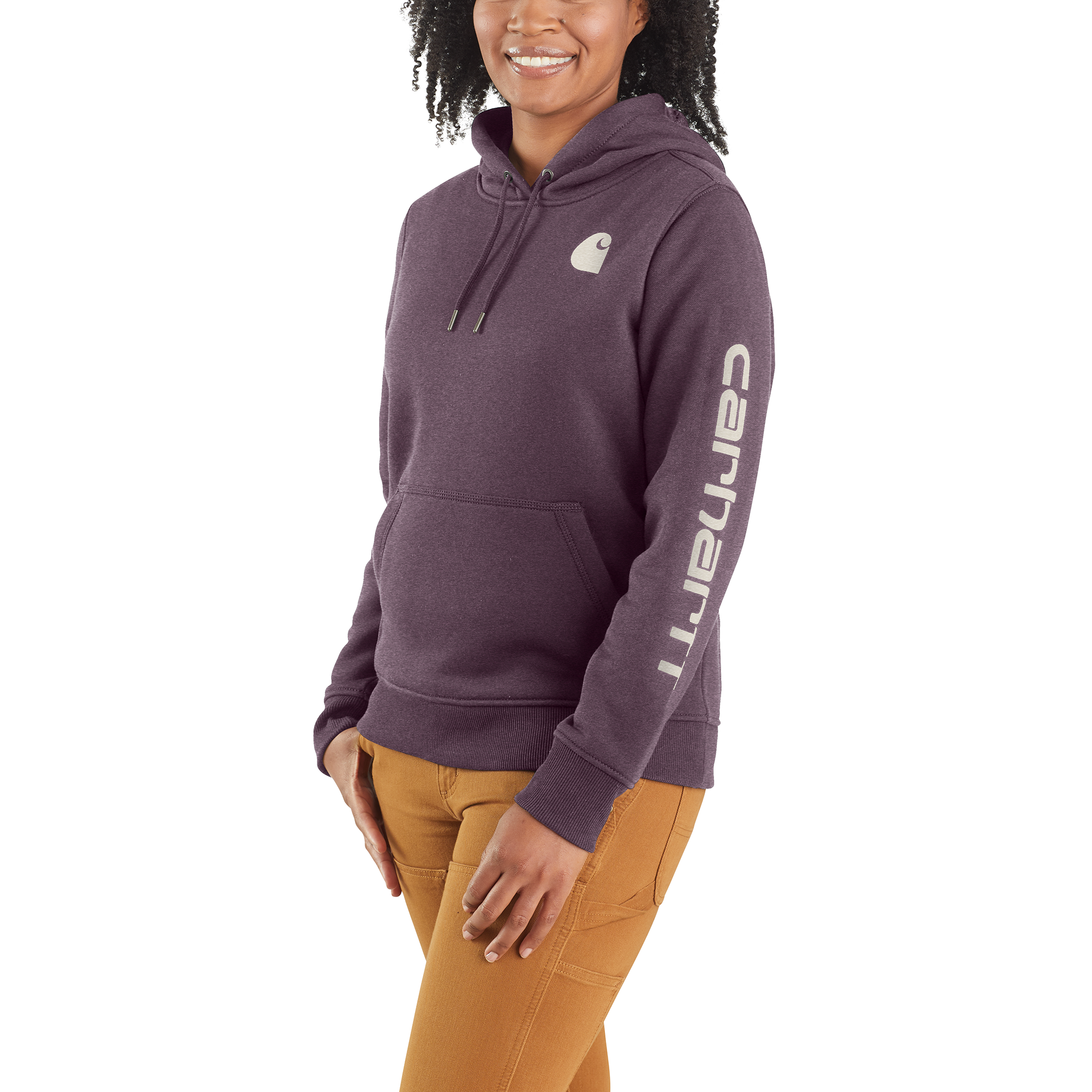 Carhartt Women's Clarksburg Graphic Sleeve Hoodie_Blackberry