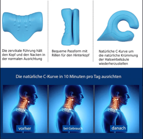 Nackendehner, Nackenstütze Zur Linderung von Halsschmerzen, Nackenzuggerät,  Verbesserung der Vorderen Kopfhaltung, Verstellbares Design