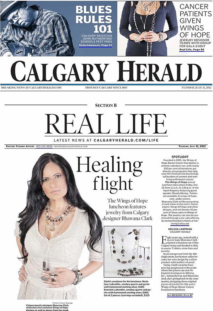 Healing Flight from Calgary Herald July 31 2012
