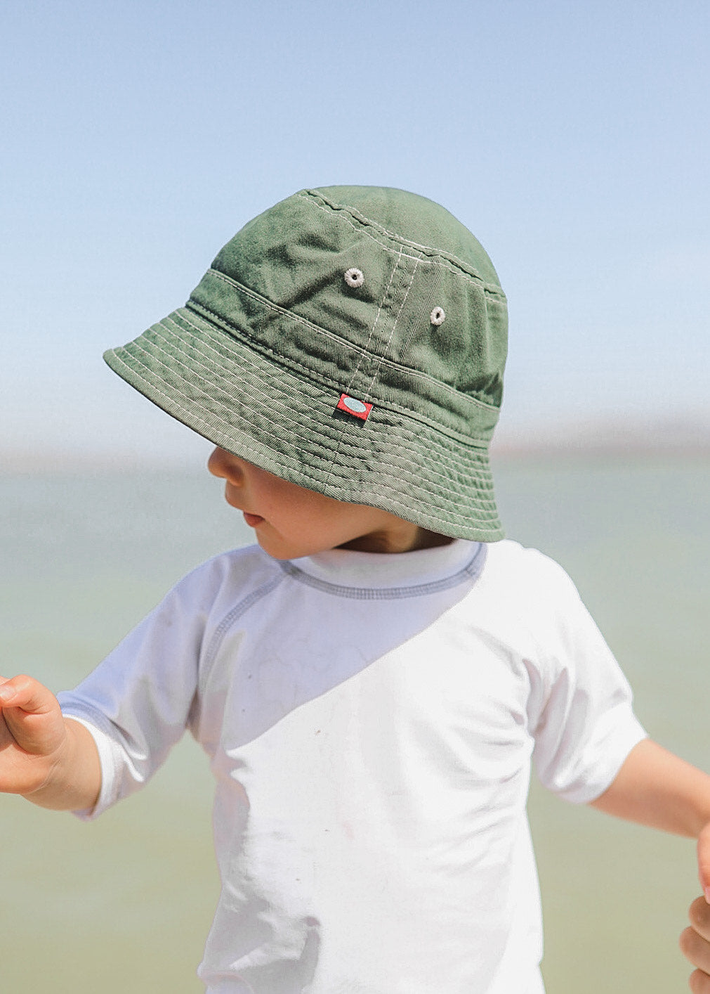 Boys and Girls 100% Cotton Twill UPF 50+ Wharf Hat with Matching