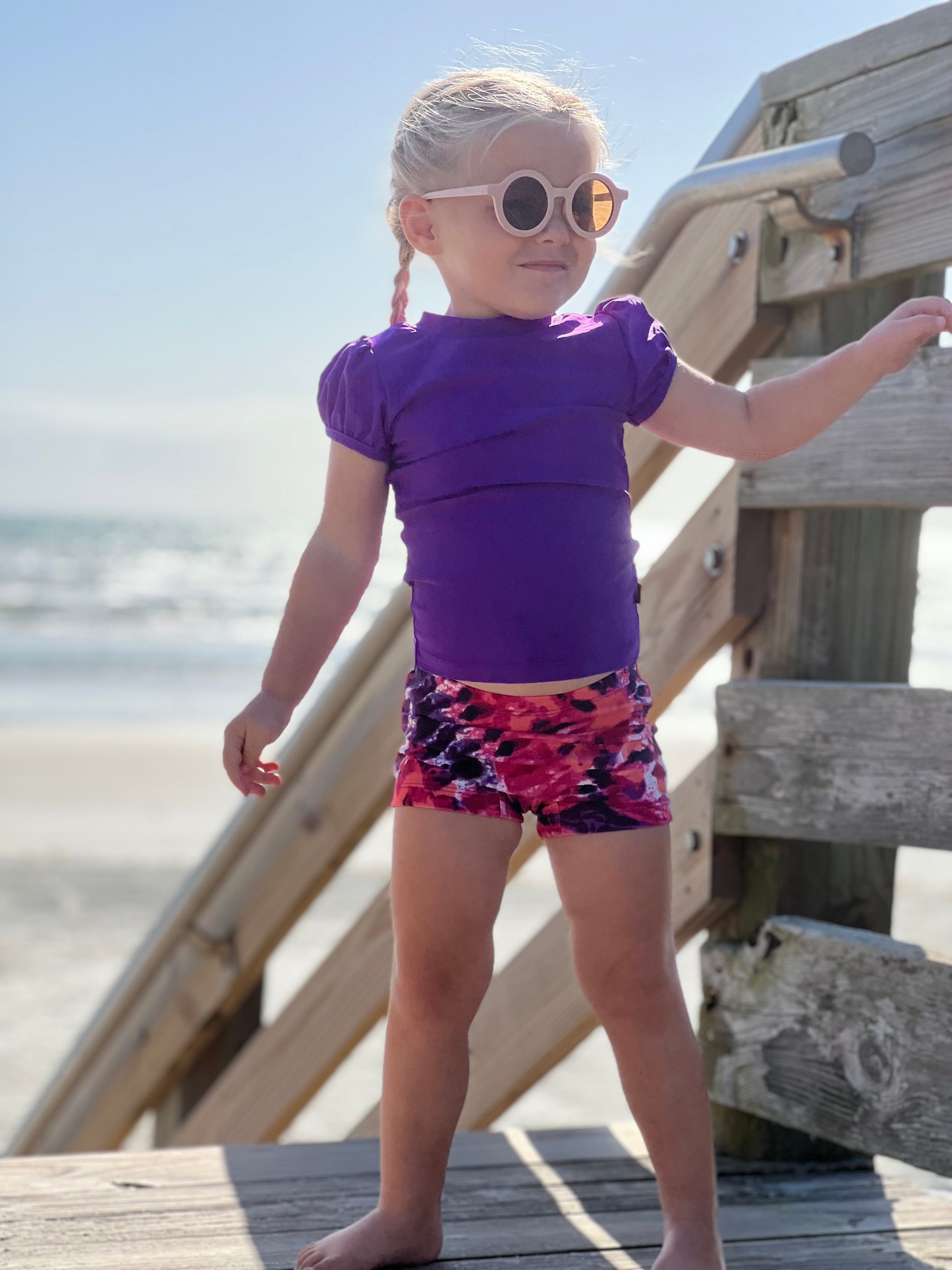 Girls Recycled Nylon UPF 50+ Swim Boy Shorts