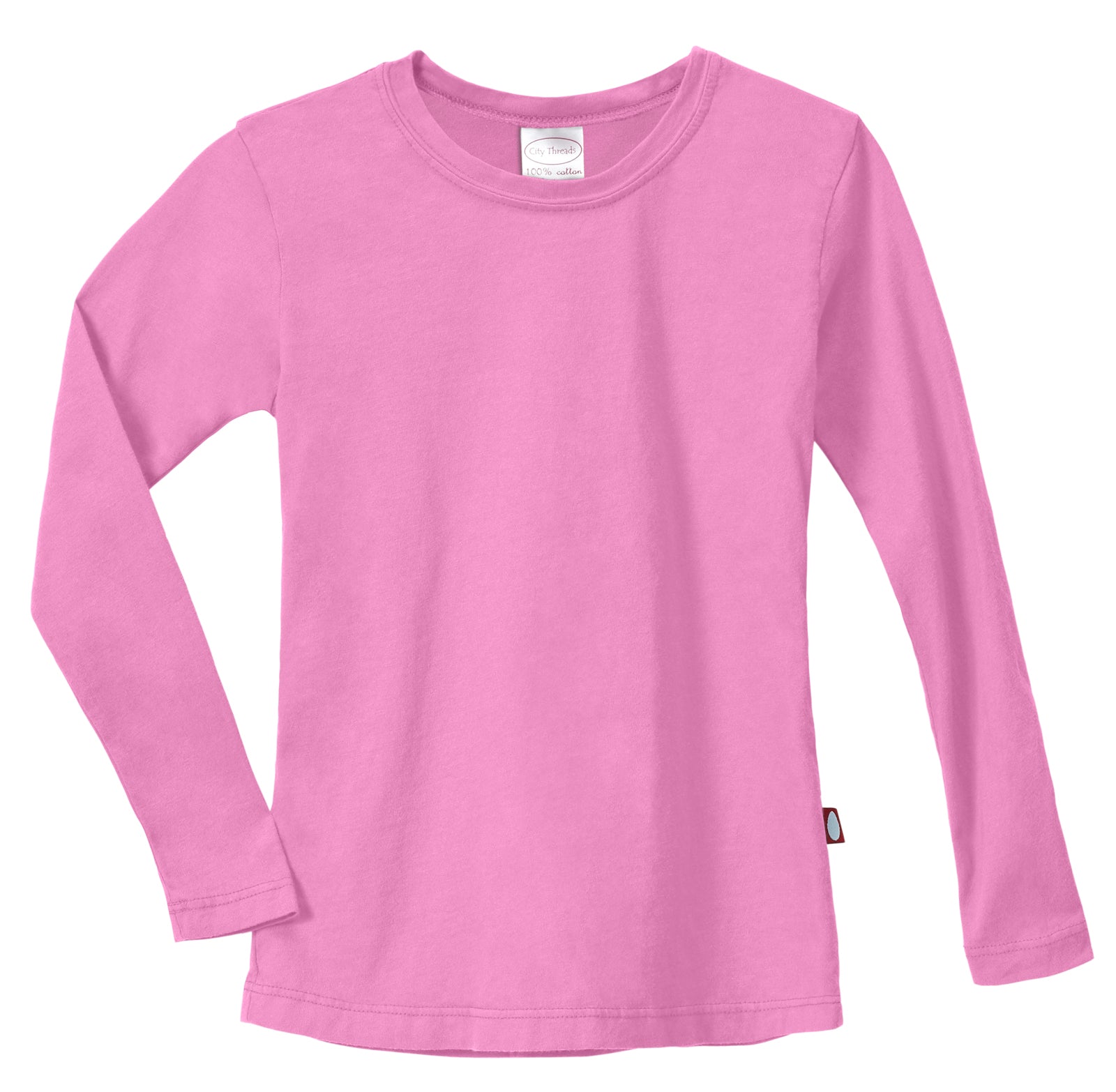 Girls Soft Cotton Jersey Long Sleeve Tee | Hot Pink - City Threads USA
