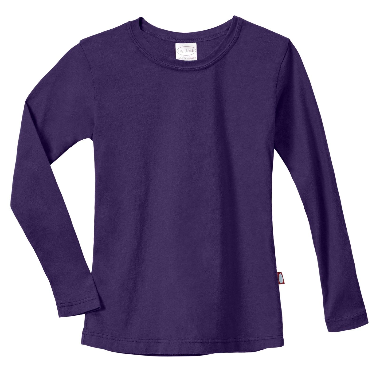 Plus Size Cotton Jersey Long Sleeve T-shirt, Light Purple