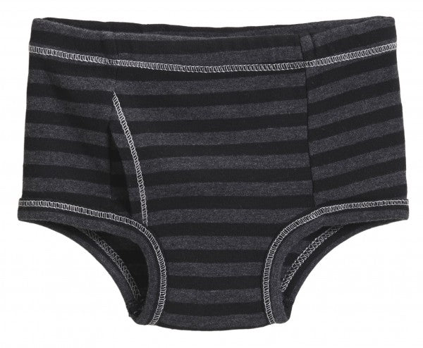 Organic Cotton Boxer Briefs - Charcoal Navy Stripe – Druthers NYC