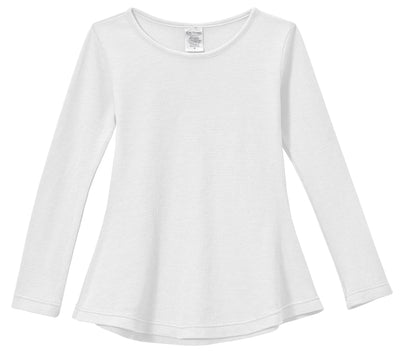 Girls Soft & Cozy Thermal Long Sleeve Tunic, White