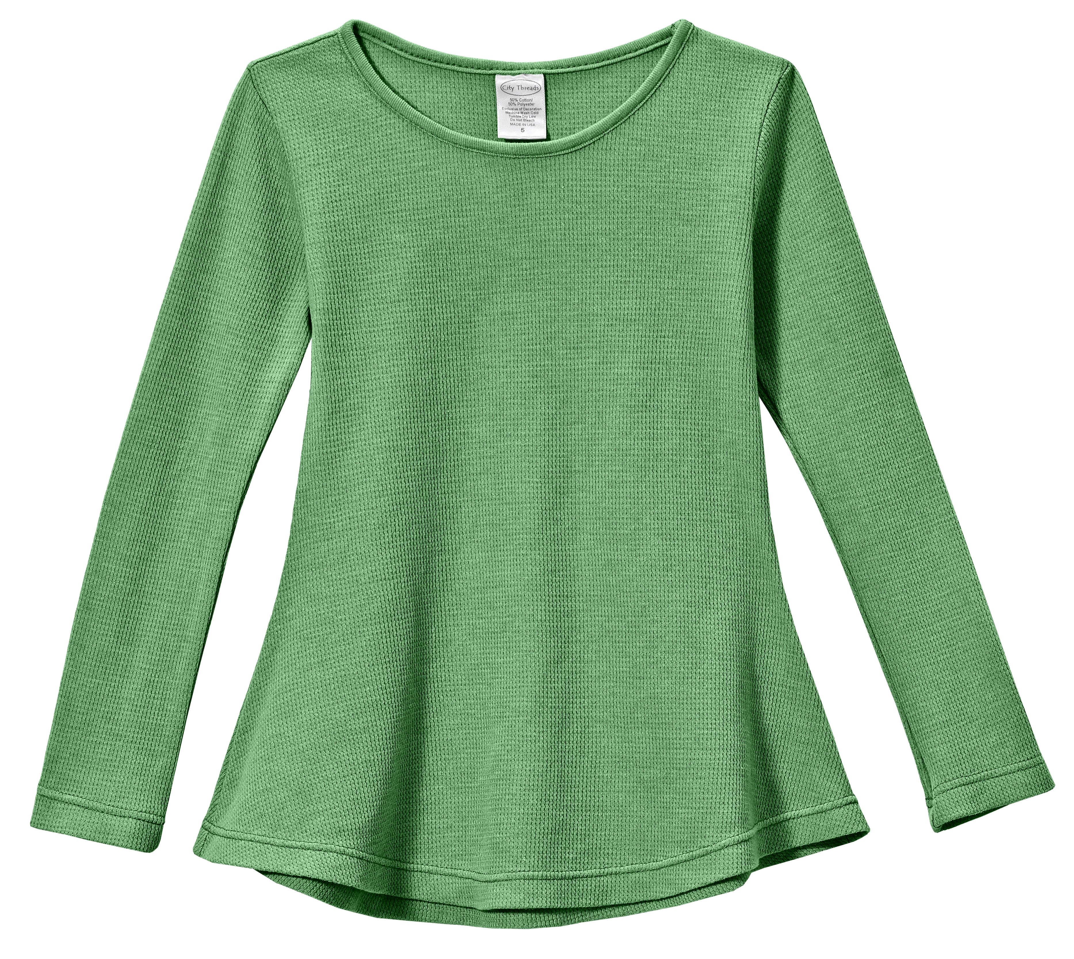 Girls Thermal Long Sleeve Tunic Shirt Cotton Polyester Blend 50/50
