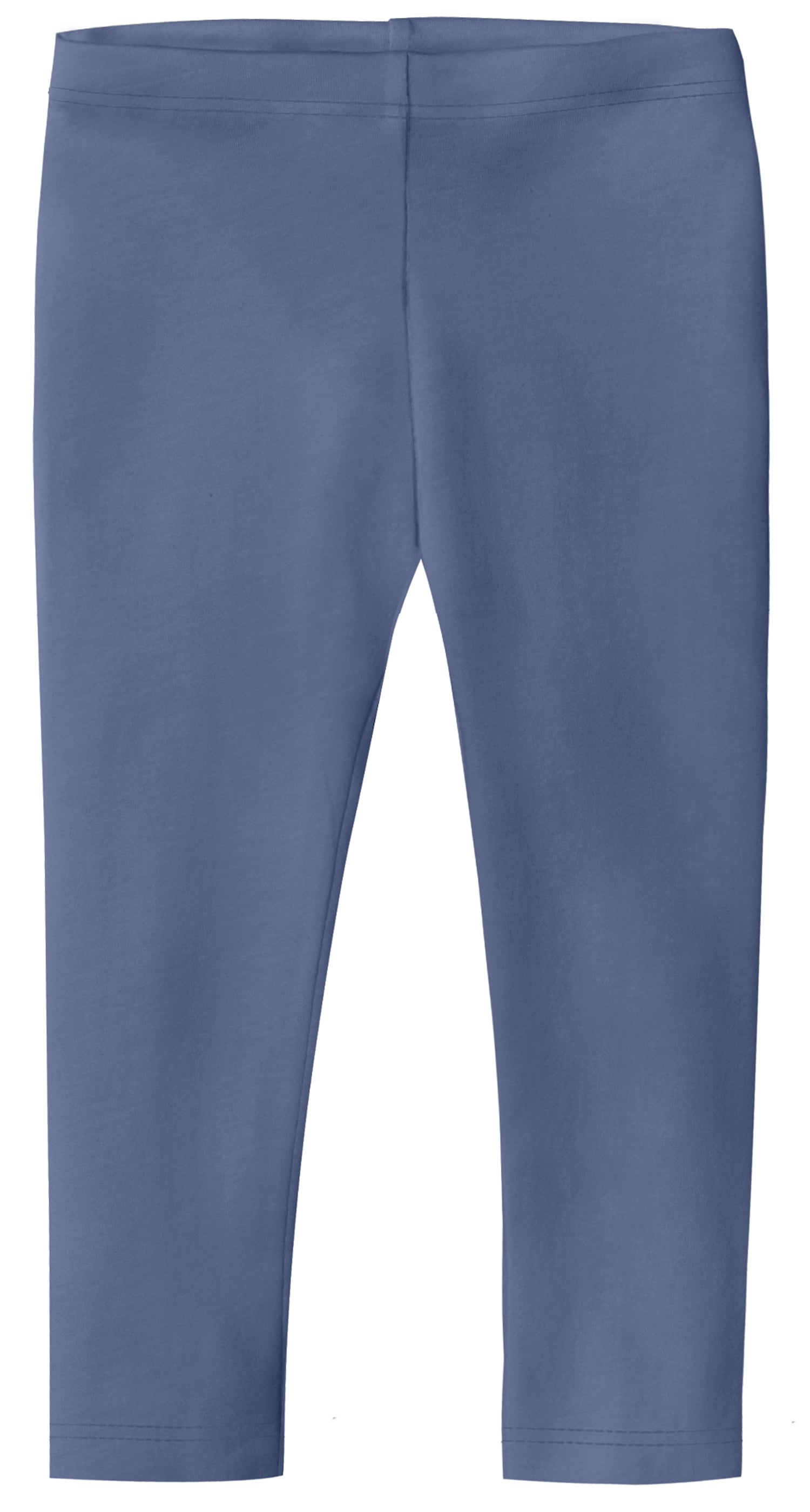 Girls Soft 100% Cotton Capri Leggings | Bright Light Blue