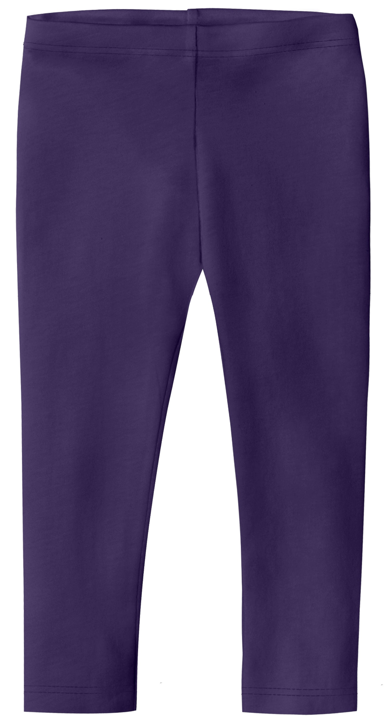 Gray and Purple Cropped Capri Leggings, 16.75 Inch Inseam 22 Inch