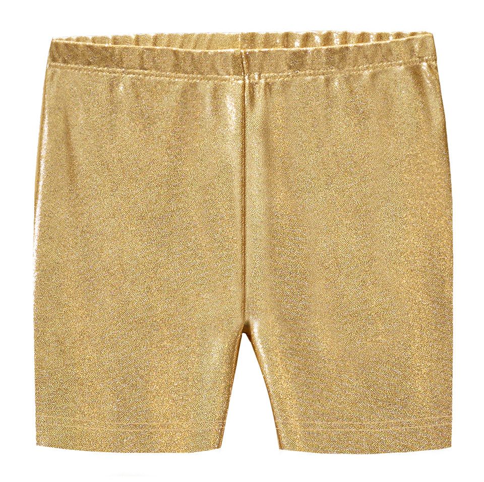 Verstrooien geroosterd brood kussen Girls Novelty Bike Shorts | Gold Sparkly Shimmer - City Threads USA