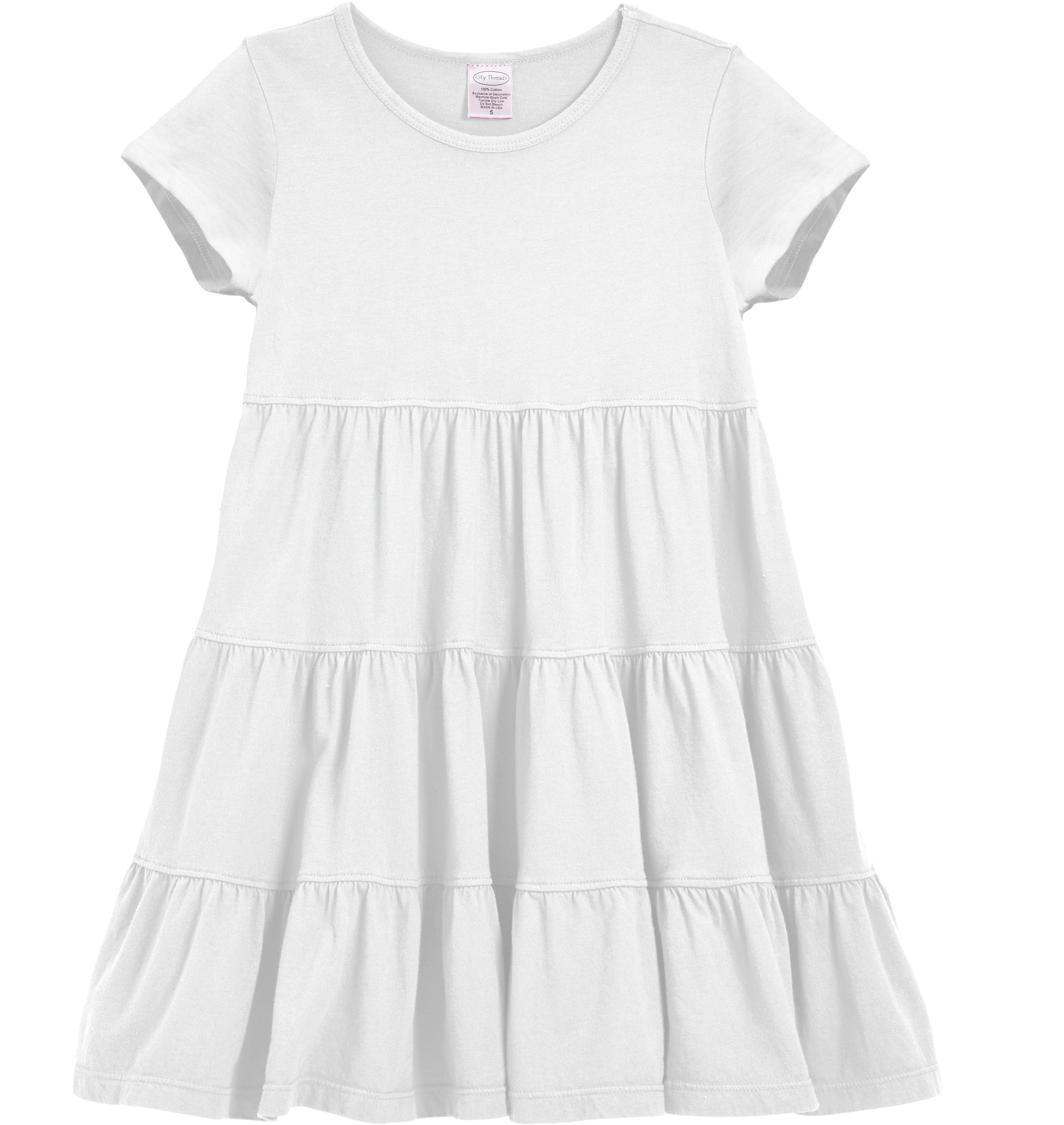  Toddler Girl Dress Summer Short Sleeve Cotton Casual White  Zebra Party Elastic Waist Twinly Skirt Swing Dresses 3T