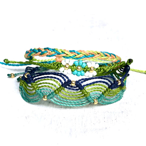 Macrame Color Block Bracelet Set - Customize the colors and beads! – Costa  Verde Bracelets