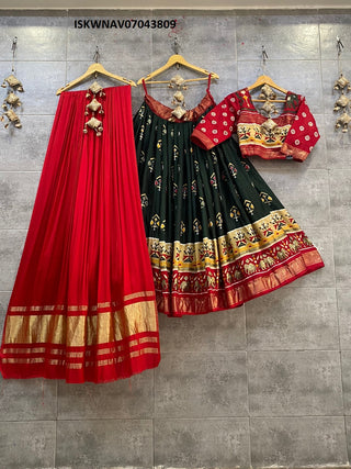 Black Gamthi Work Navratri Pure Cotton Printed Chaniya Choli – tapee.in