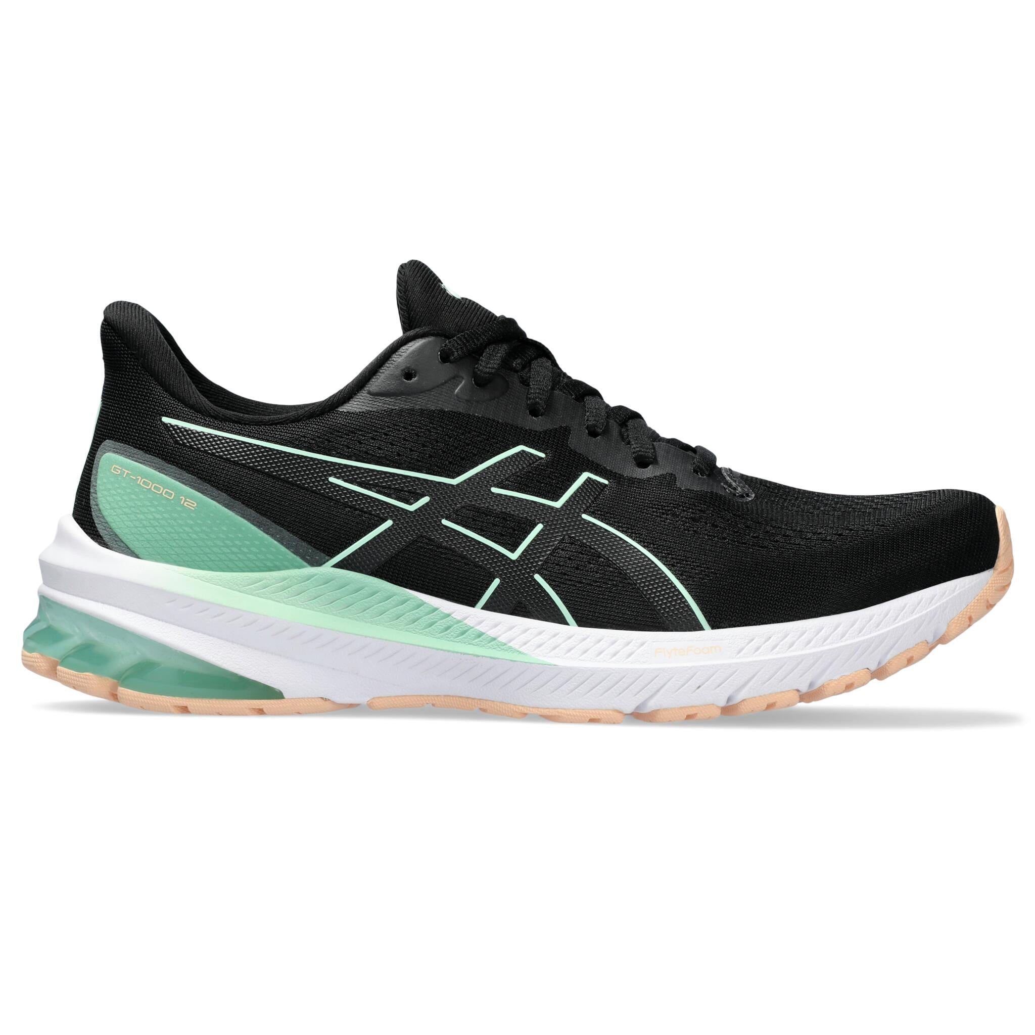 Asics GT-1000 12 Women' Running Shoes - D (Wide) - Black/Mint Tint