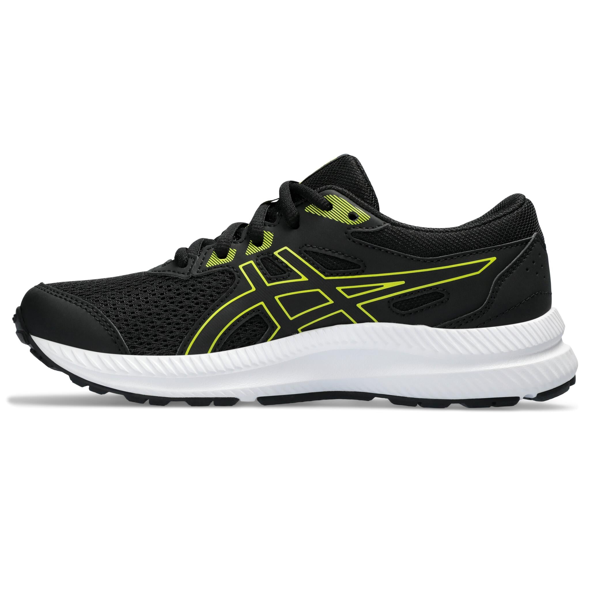 Asics Contend 8 GS Youth Running Shoes - Black/Bright Yellow