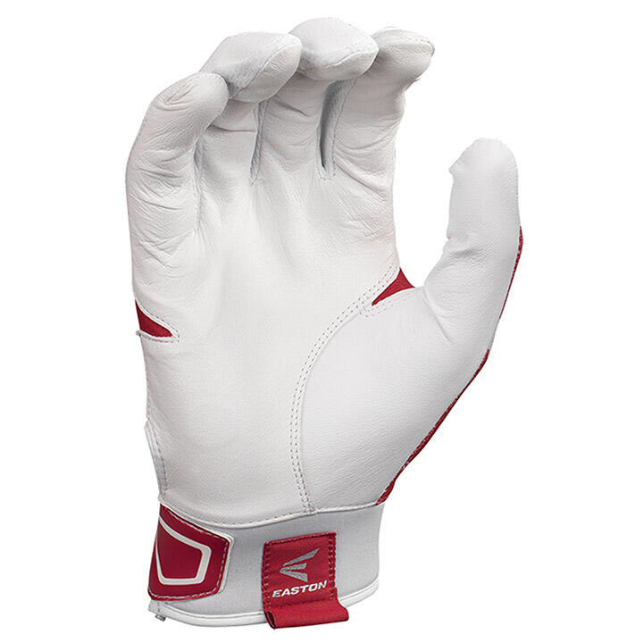 Easton Z3 Hyperskin Youth Baseball Batting Gloves - White / Red