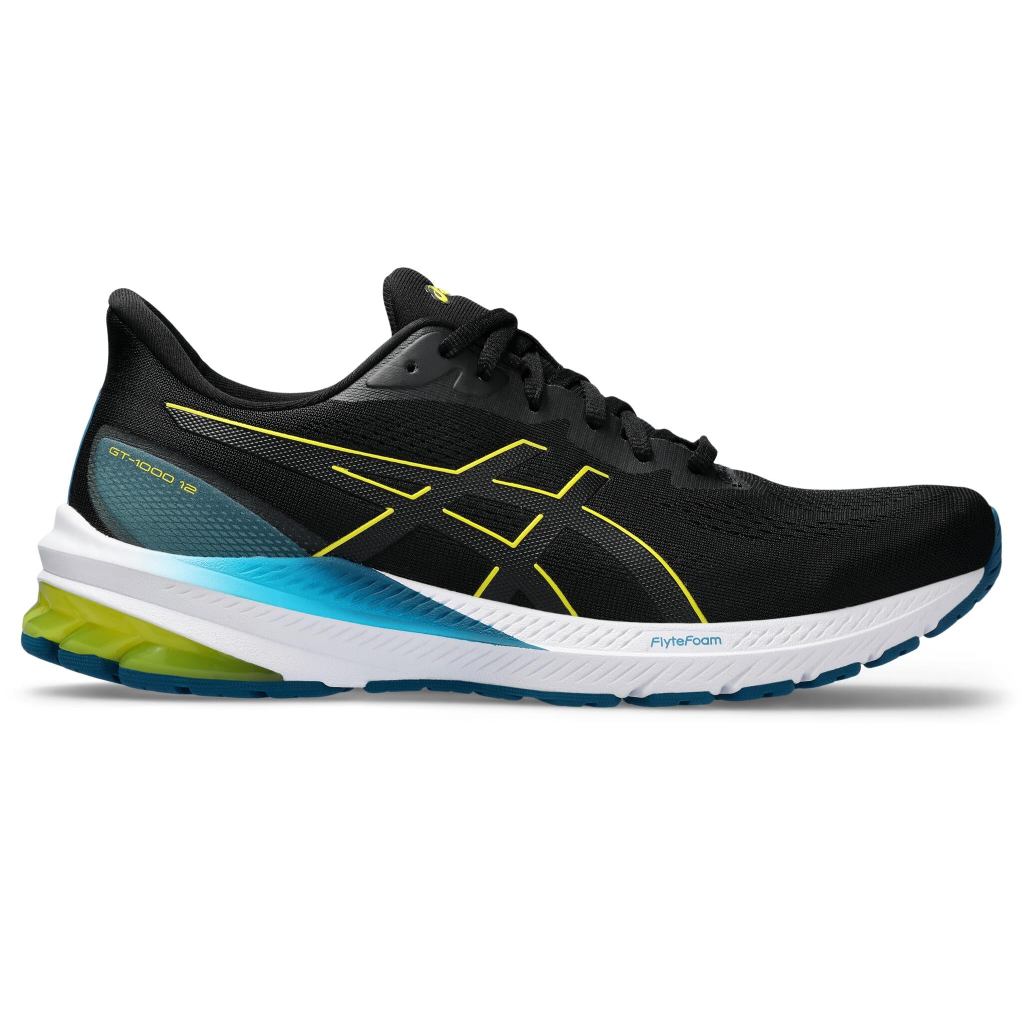 Asics GT-1000 12 Men's Running Shoes - Black/Bright Yellow