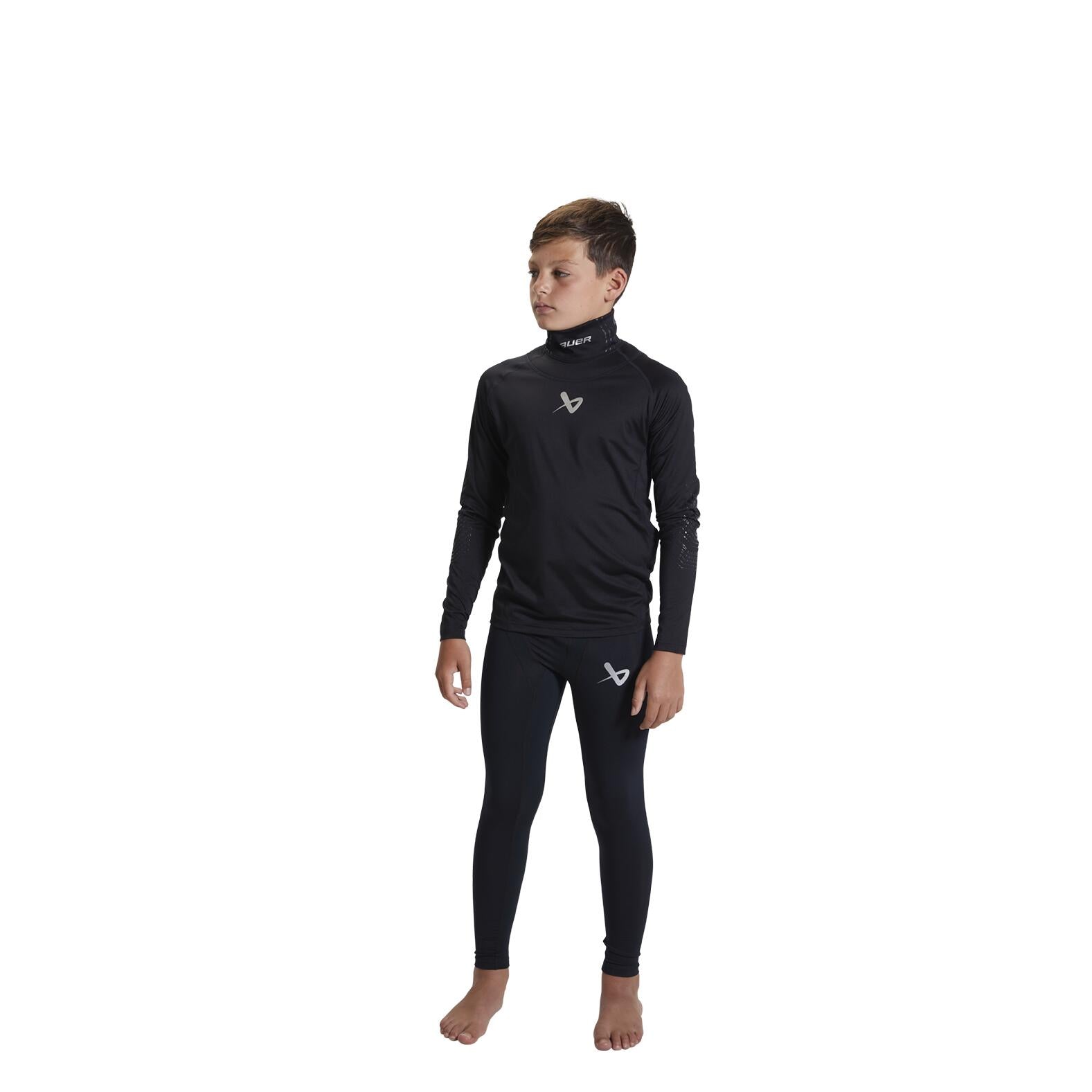 Bauer Neckprotect Long Sleeve Youth Top - Black