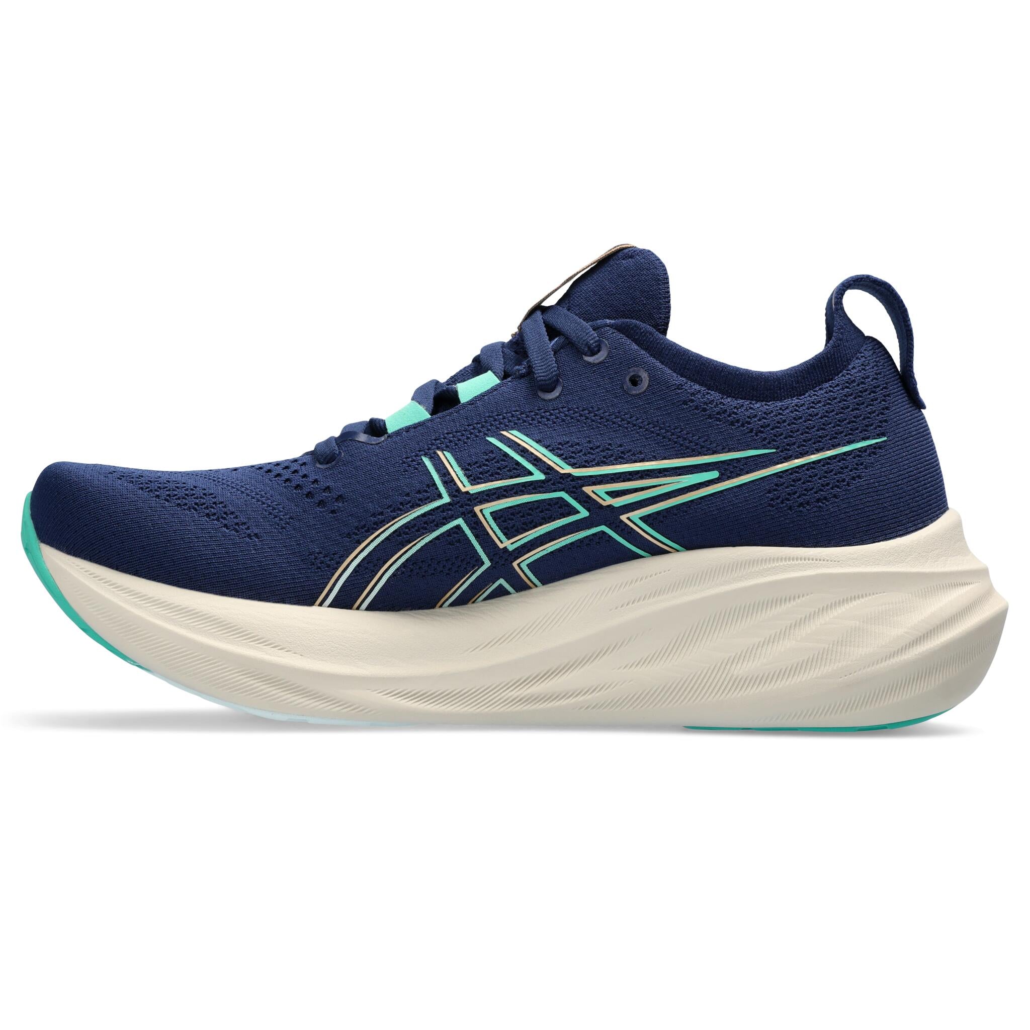 Asics Gel-Nimbus 26 Women's Running Shoes - D (Wide) - Blue Expanse/Green