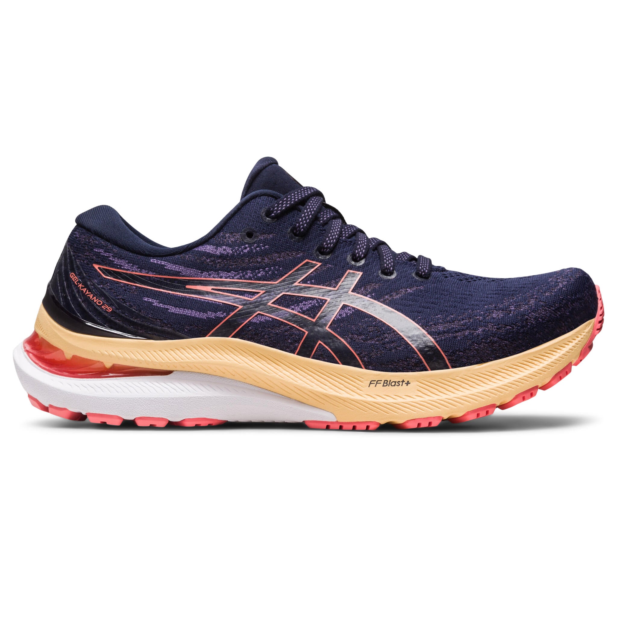 Asics Gel-Kayano 29 WIDE Women's Running Shoes - Midnight/Papaya