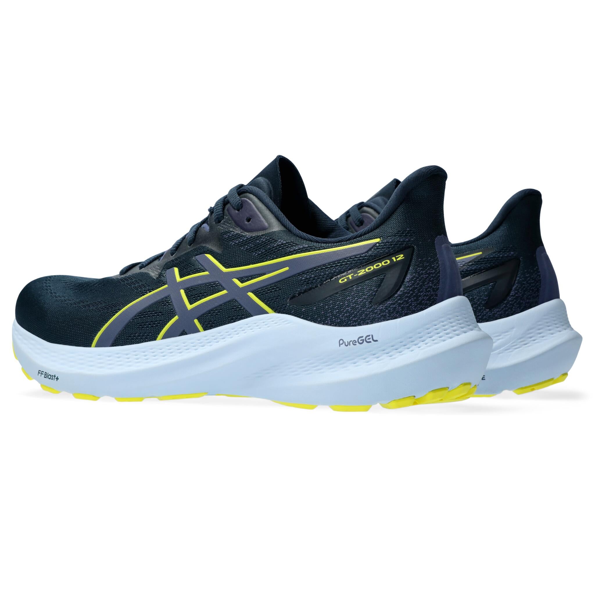 Asics GT-1000 12 Men's Running Shoes - 2E (Extra Wide) - French Blue/Yellow