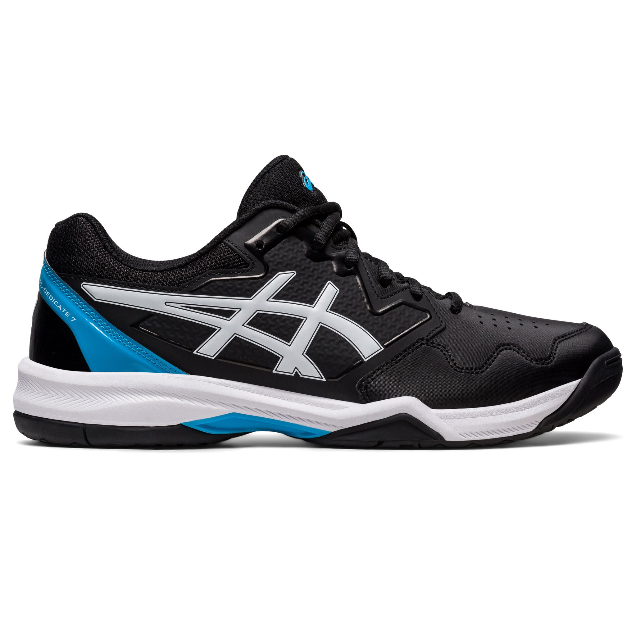 Asics Gel-Dedicate 7 Men's Tennis Shoes - Black/Island Blue