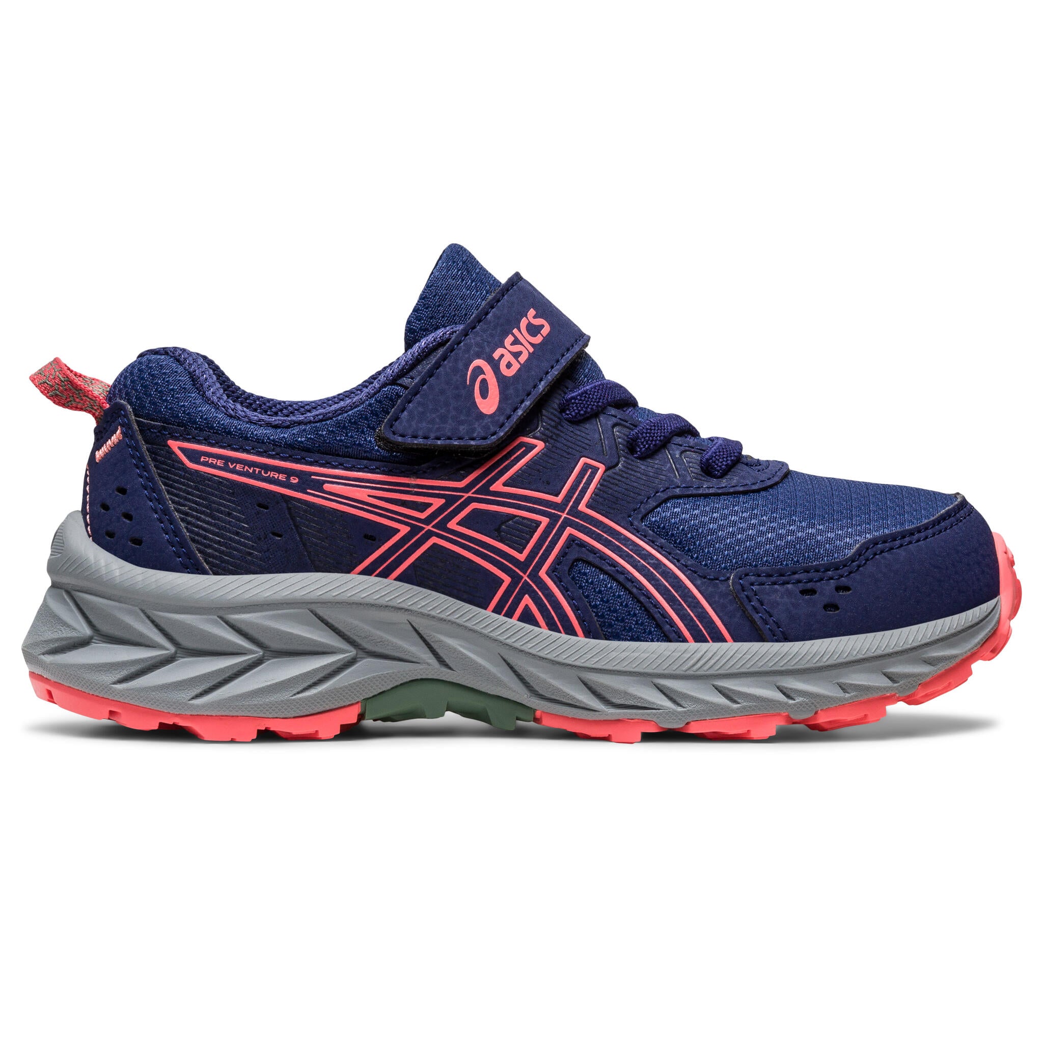 Asics Pre Venture 9 PS Youth Running Shoes - Indigo Blue/Papaya