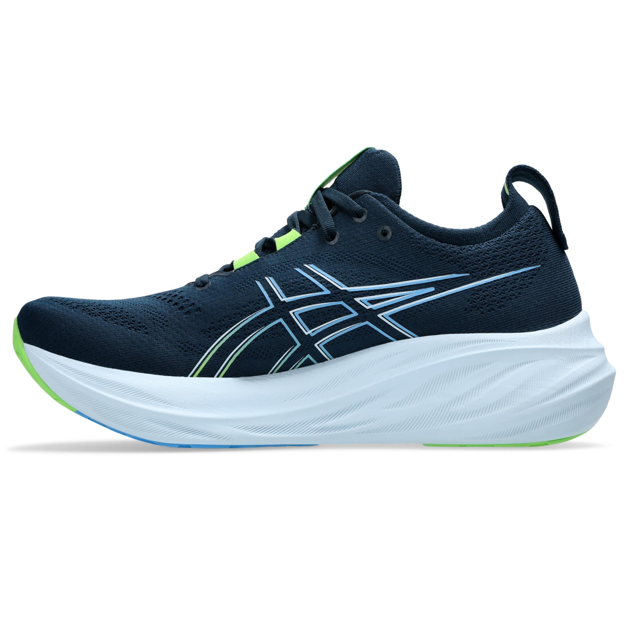 Asics Gel-Nimbus 26 Men's Running Shoes - 2E (Extra Wide) - French Blue/Lime