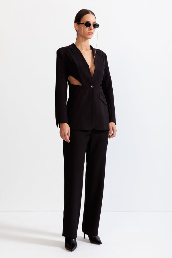 Black Velvet Fitted Blazer, Co Ords