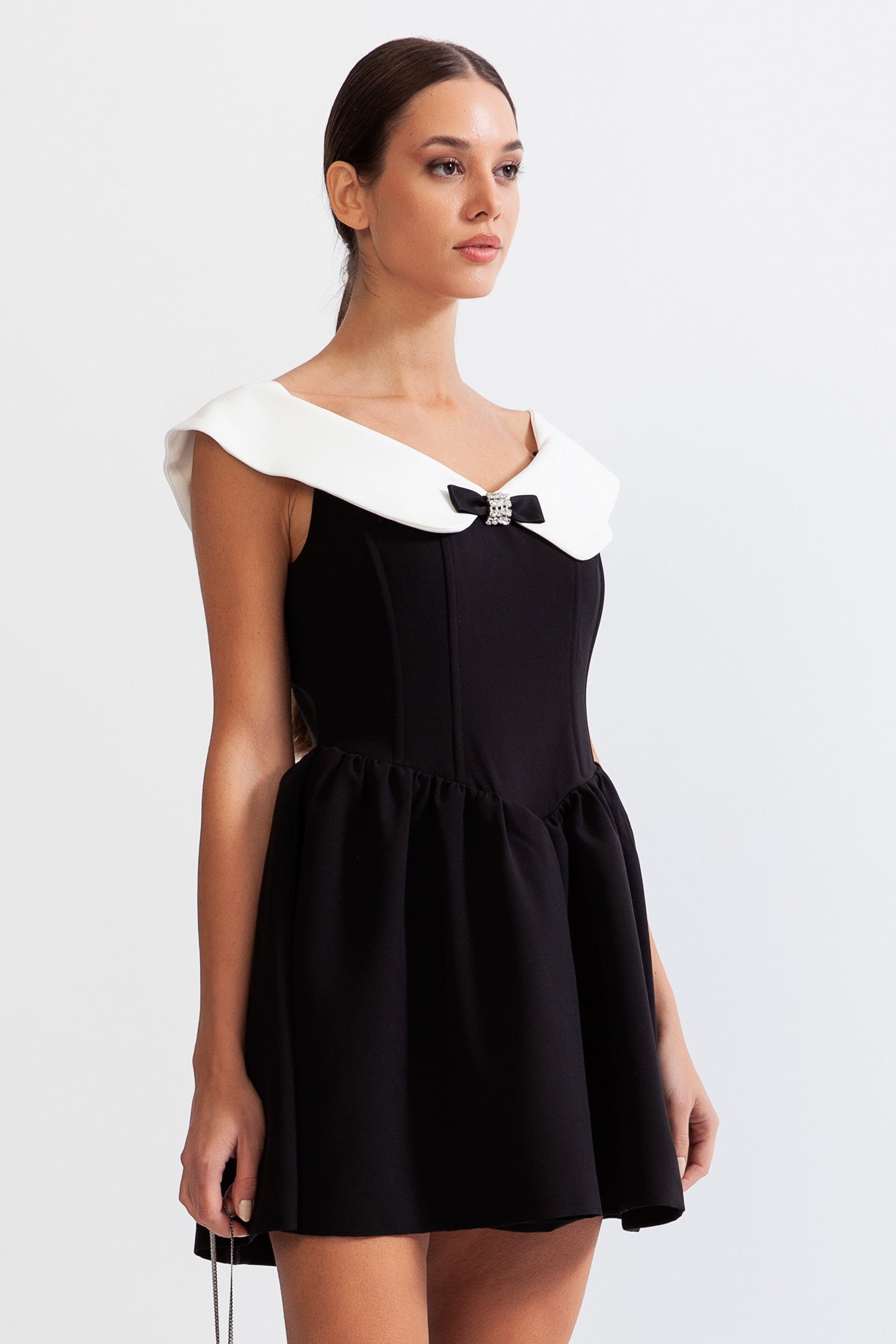 Sleeveless Massive Ribbon Mini Dress - Black – Sierra Darien