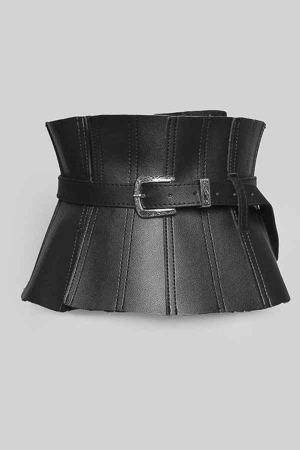 Wide Vegan Leather Corset Belt - Brown – Sierra Darien