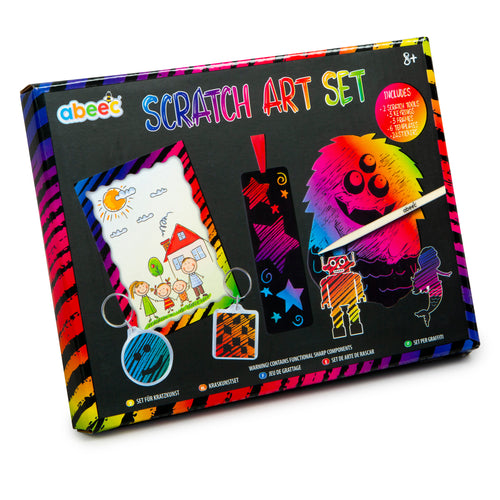 Scratch Rainbow Art Paper Set 10PCS, Kids Rainbow Scratchboard
