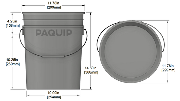 5 Gallon Plastic Pail Measurements Without Lid